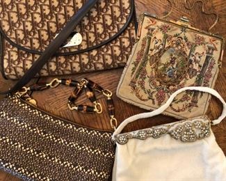 Nice collection of handbags including 1920s French Art Deco purse, French beaded bag, Eric Javits and more