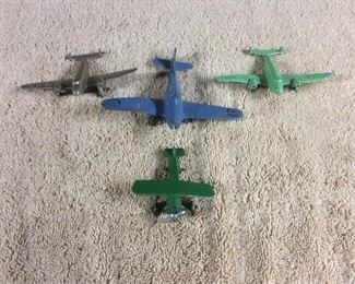 0021  Vintage collection of diecast metal airplanes.