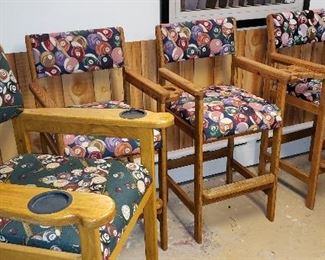 Four mint billiards / Pool hall chairs