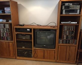 3-piece oak entertainment center - pieces sold seperately