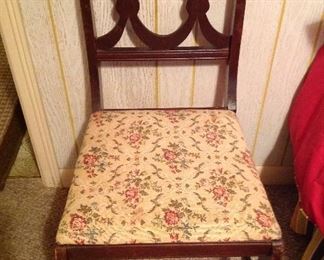 Vintage mahogany upholestered seat side chair