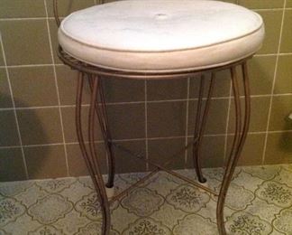 Vintage bathroom vanity stool