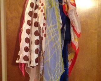 Large collection of vintage scarves