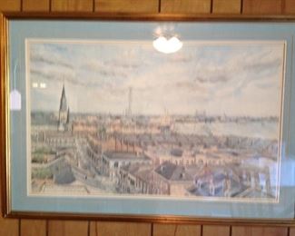 View from Royal Orleans by R.R. Fontenot matted and framed