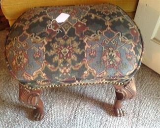 Claw foot tapestry Footstool 