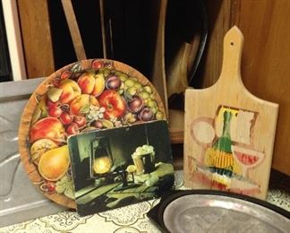 Au jus vintage tray, hot plate, decorative wooden chopping board, steak/ fajitas trays