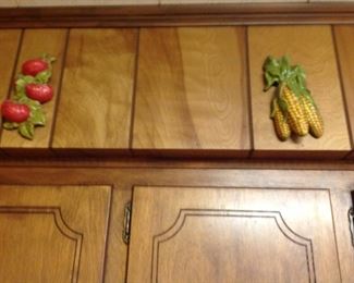 Two more vintage vegetable plaques