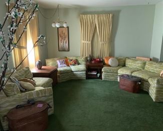 1970's sectional, tables by Lane