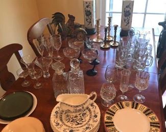 Plates and glassware