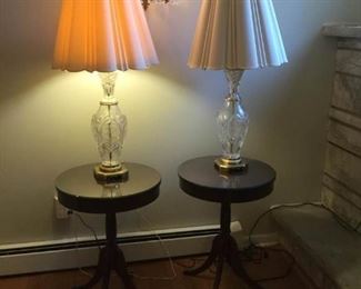 Drum Tables and Cut Glass Lamps  https://ctbids.com/#!/description/share/191842