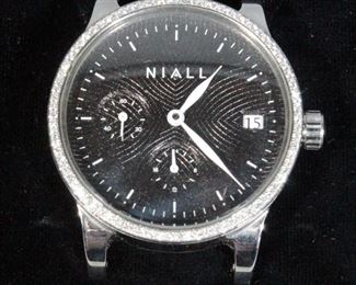 Niall GMT Diamond Zen Custom Made 40mm "ZEN" Colorway of Niall GMT Timepiece / Watch, 1 Carat of VS1 Diamonds Around Bezel, Eterna 3914a Movement With