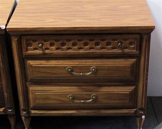 El Chico Three Drawer Chest of Drawers, Brass Pulls, Dovetail Construction, Stamped Elm & Pecan 30.5"H x 30.5"W x 17.75"D