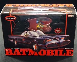 USS The Sullivans DD-537 1:350 Scale Model Ship and 1:25 Scale Snap-Together Batmobile, Both in Box