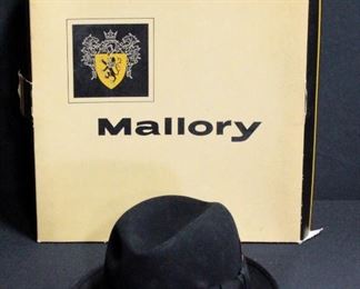 Mallory Fifth Avenue Vintage Man's Hat, Size 6-7/8, In Hat Box