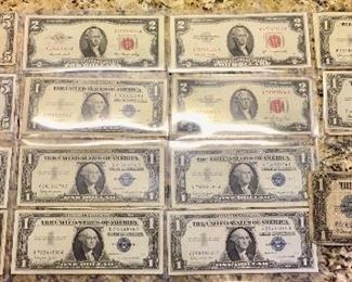 Currency ~ $5, $2 & $1 certificates