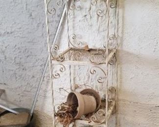 Several metal shelves