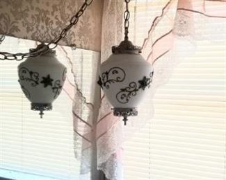 60's French Provincial inspired hanging lamp