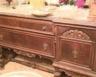 Fantastic carved harvest sideboard