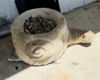 Large concrete snail planter