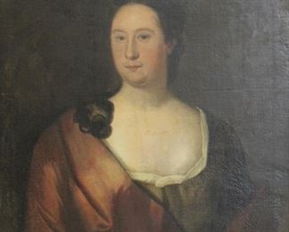 UNSIGNED Oil On Canvas Portrait Of A Lady