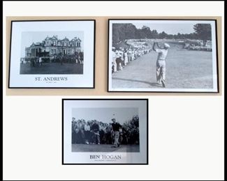 3 Nicely Framed Golf Prints
