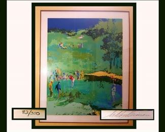 HUGE Leroy Neiman Signed Serigraph Titled "Golf Landscape" 1976. 82/300 with COA Image Size 36x28
