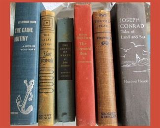 Small Sample of the Large Book Collection Showing John Steinbeck, Thomas Wolfe, F. Scott Fitzgerald and Herman Wouk