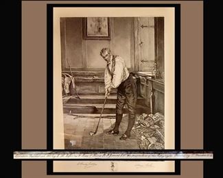 Large Old Framed Golf Print Dated 1915 and Published in London
