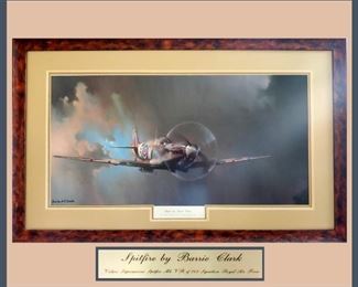 Really Nice Framed and Matted Barrie Clark Spitfire Print