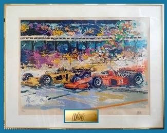 Wayland Moore Framed, Signed and Numbered Original Silk Screen with COA Titled "Brickyard Start"
