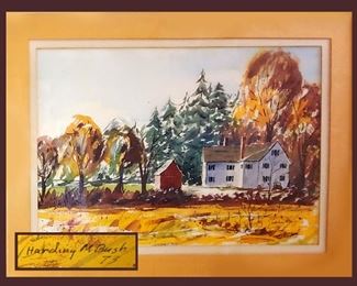 Signed & Framed Harding M. Bush Watercolor, Dated 1973