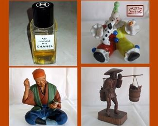 Small Bottle of Chanel No 5 and Small Figurines