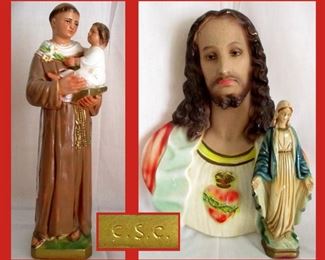 Vintage Chalkware Religious Figures