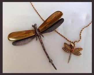 Sterling and Gold Dragonfly Jewelry