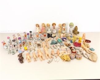 Large Lot of Misc. Vintage Porcelain etc. Miniature Dolls
