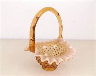 Fenton Amber Glass 7" Basket
