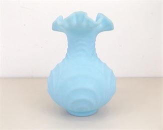 Vintage Fenton Blue Satin Glass 8" Vase
