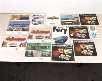 Lot of Vintage Chrysler Plymouth Car Brochures 
