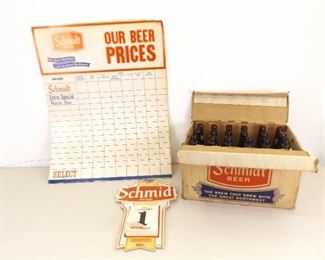 Lot of Vintage Schmidt Beer Advertising, Bottles, etc.
