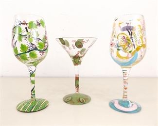 3 Collectible Lolita Wine Glasses
