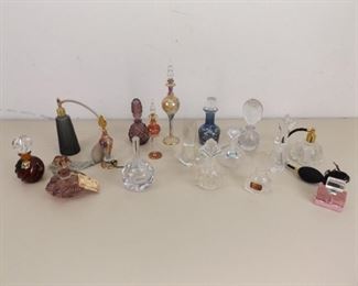 Collection of Vintage Waterford, Coin Dot, etc. Perfume Bottles
