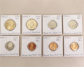 8 High Grade US Proof Coins
