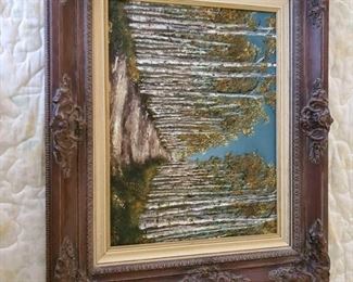 808:
Beautiful Orginal Painting by Del Christy 1973
24" 19" 3" wide