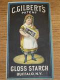 Advertising card. C.Gilbert"s PATENT Gloss Starch Buffalo N.Y.