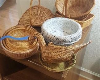 Baskets from worldly travels.