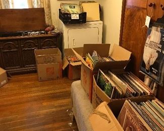 Boxes and boxes of vintage vinyl! These is the under $3 section. Friday is under $1.50 each!!!