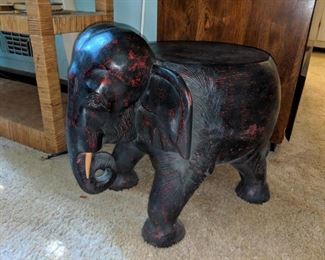 Wooden elephant stool