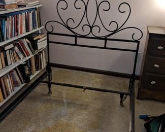 twin bed headboard and frame, metal