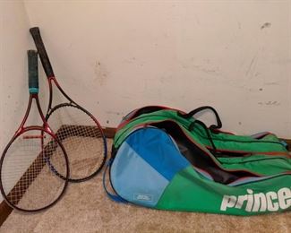 prince rackets and bag