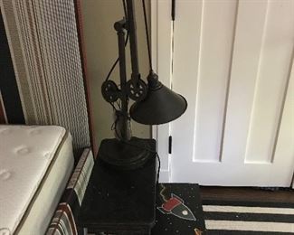 Metal table and lamp